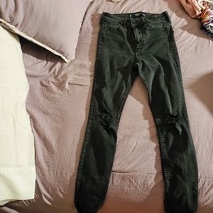 Hollister Black High Waist Ripped Jeans